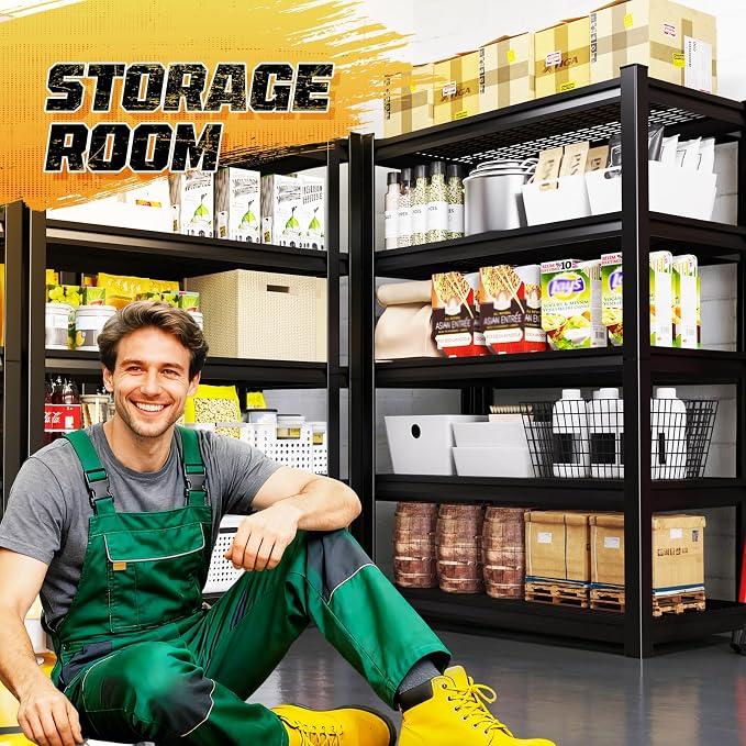 Garage Storage Shelves 5-Tier,Garage Storage System Shelves Adjustable,Storage Shelving for Basement,Pantry,Kitchen,Warehouse (1, 72" H x 59" W x 20" D) - Image 9