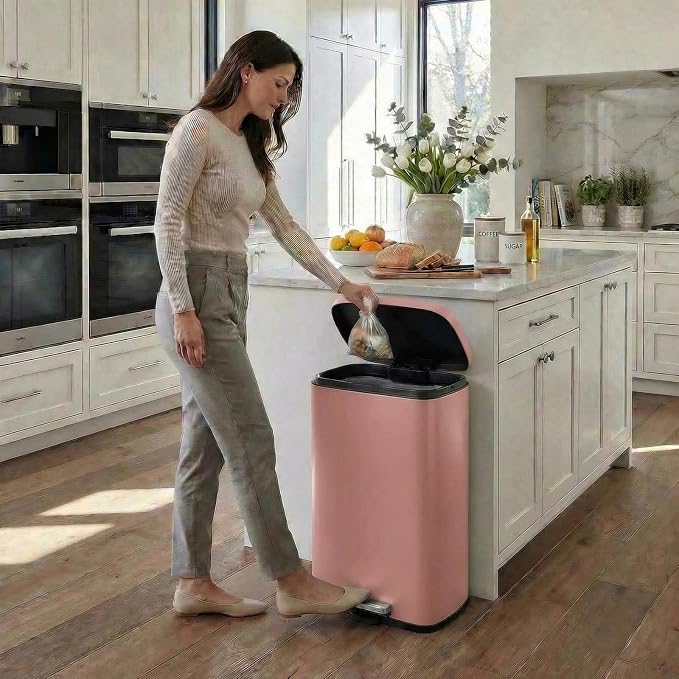 13.2 Gal Kitchen Trash Can, 50L Recycling or Garbage Bin, Brushed Stainless Steel Waste Basket, Soft&Quiet Close Dustbin, with Step-On Pedal, Removable Inner Bucket, for Home, Office, Living Room - Image 9