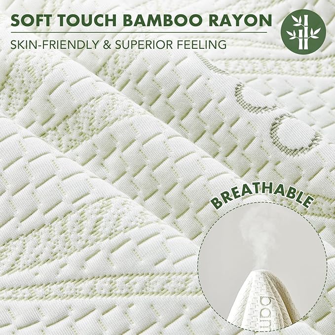 Twin Waterproof Mattress Protector - Blancmax Bamboo Rayon Breathable Mattress Protector with Deep Stretchable Pockets, Hypoallergenic & Odor Resistant Mattress Cover Cool & Noiseless