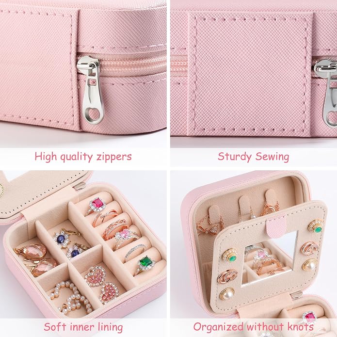 AYGXU Travel Jewelry Box for Women and Girls - Small Case With Initial A-Z - Teacher Gifts - Image 6