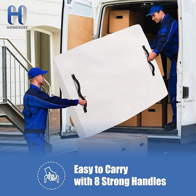 Mattress Bags for Storage & Moving - Heavy Duty, Strong Zipper Closure - Semi-Transparent, Full XL