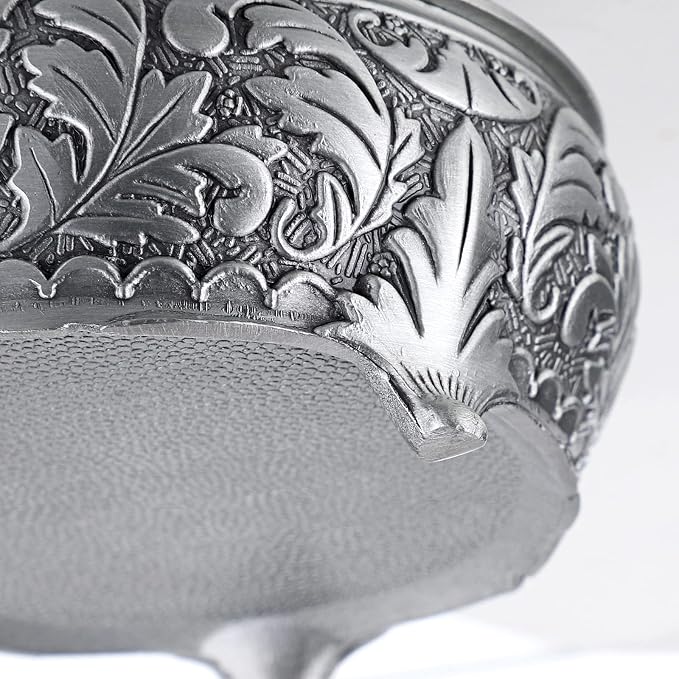 Hipiwe Metal Jewelry Box Vintage Ring Holder Trinket Organizer Small Round Earring Necklace Storage Box Jewelry Display Box Keepsake Box Decorative Jewelry Box Gift for Women - Image 9