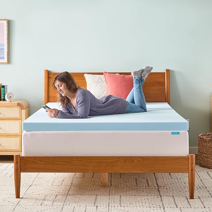 Linenspa Memory Foam Mattress Topper, Full XL Size - 3 Inch Gel Infused Memory Foam - Plush Feel - Cooling and Pressure Relieving - CertiPUR Certified