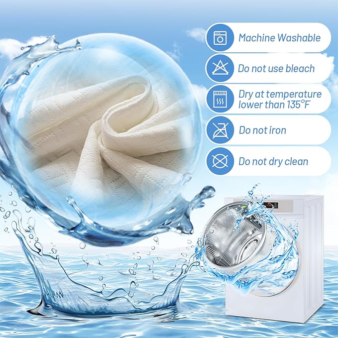 Premium Bamboo Mattress Protector – Full Size, Waterproof, & Ultra Soft Breathable Noiseless Washable Bed Mattress Cover for Comfort & Protection MC01FULL-L