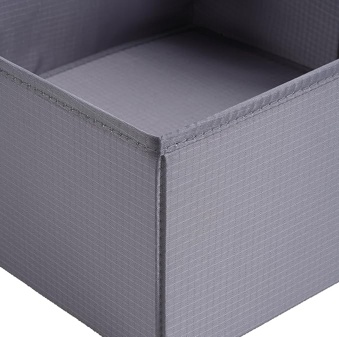 TYEERS Drawer Organizers, Durable Fabric, Washable, with Base Support Boards, Small Storage Boxes for Bathroom, Closet, Dresser, Set of 6, Dark Grey - Image 7