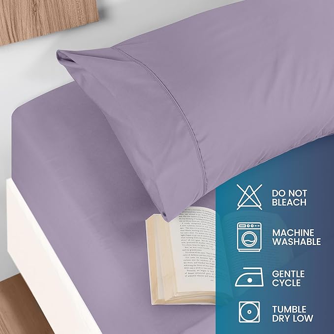 Utopia Bedding Queen Size 4 Piece Sheet Set - Brushed Microfiber - Soft Bed Sheets for Queen Size Bed Set - Includes 1 Fitted, 1 Flat, & 2 Pillow Cases - Deep Pocket (Lavender)