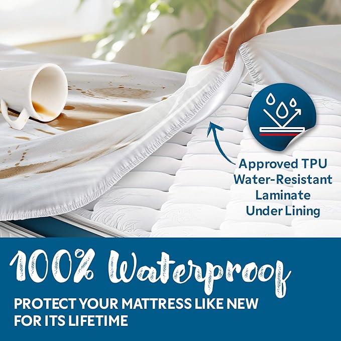Guardmax Jersey Knitted King Size Mattress Protector - Waterproof & Proof Mattress Cover with Stretchable Pockets - Soft, Comfortable, & Noiseless Waterproof Fitted Sheet.(78 x 80 x 15)