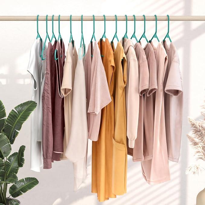 Plastic Hangers 20 Pack Aqua - Clothes Hangers - Makes The Perfect Coat Hanger and General Space Saving Hangers for Closet and New Apartment Essentials - Percheros Ganchos para Colgar Ropa Hangars - Image 6