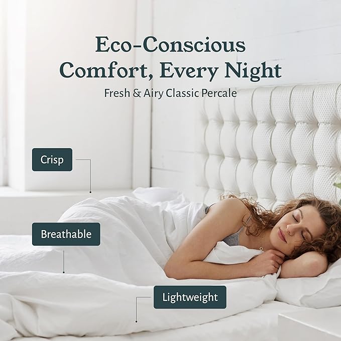 California Design Den 2-Pack Extra Long Twin Sheets Set - 100% Organic Cotton Bed Sheets, Crisp Percale Feel, Deep Pockets, Lightweight Bedding Set - True Ivory
