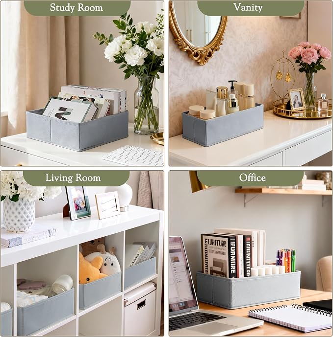 Criusia Drawer Organizers 18-Piece Set, Dresser Organizer for Baby Clothes, Foldable Closet Storage & Drawer Dividers for Underwear, Socks, Nursery (Gray) - Image 7