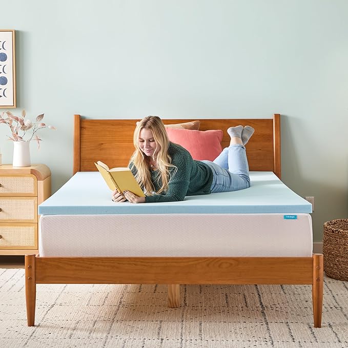 Linenspa Memory Foam Mattress Topper, Full Size - 2 Inch Gel Infused Memory Foam - Plush Feel - Cooling and Pressure Relieving - CertiPUR Certified