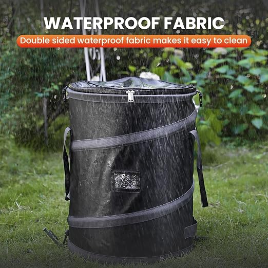 Pop-Up Trash Bin with Removable Divider, Heavy Duty Bottom, Collapsible Storage for Camping, Laundry, Storage and Garden, Waterproof and Tear Resistance Material with Air Vent - Image 7