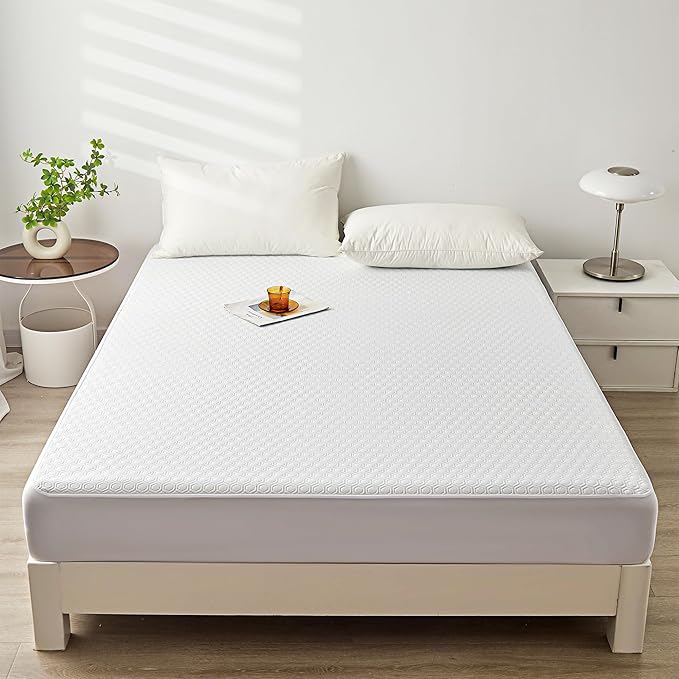 Mooreeke Premium Queen Nylon Mattress Protector, 100% Waterproof, Smooth, Noiseless, Breathable & Softer Than Bamboo, Fitted Mattress Cover with Deep Pocket Up to 18"