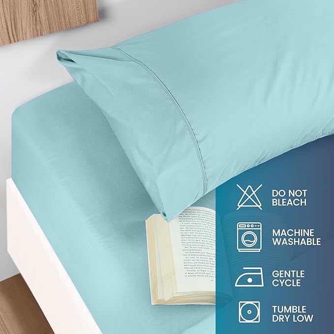Utopia Bedding Queen Size 4 Piece Sheet Set - Brushed Microfiber - Soft Bed Sheets for Queen Size Bed Set - Includes 1 Fitted, 1 Flat, & 2 Pillow Cases - Deep Pocket (Spa Blue)
