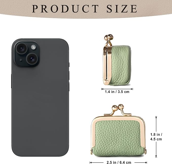 Zivyes Mini Jewelry Box Travel Small Coin Purse Organizer Case Genuine Leather Tiny Size (Green) - Image 6