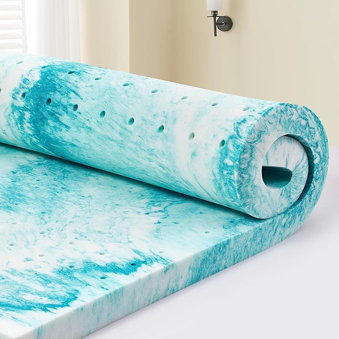 2 inch Memory Foam Mattress Topper Twin Size Bed, Gel Infused Memory Foam Mattress Pad for Back Pain Relief, 38x75 Inches