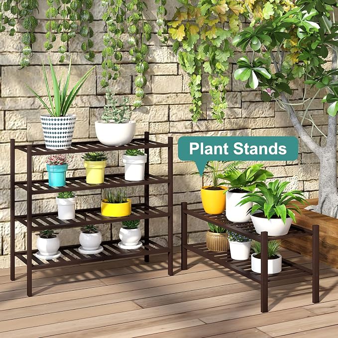 viewcare 2-Tier Shoe Rack for Entryway, Bamboo Shoe Rack for Closet, Free Standing Shoe Racks for Indoor Outdoor, Stackable Shoe Shelf Storage Organizer for Hallway Closet - Image 7
