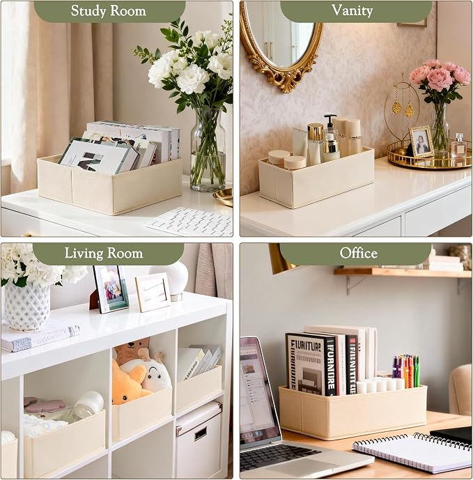 Criusia Drawer Organizer 18-Piece Set, Dresser Organizer for Baby Clothes, Foldable Closet Storage & Drawer Dividers for Underwear, Socks, Nursery (Beige) - Image 7