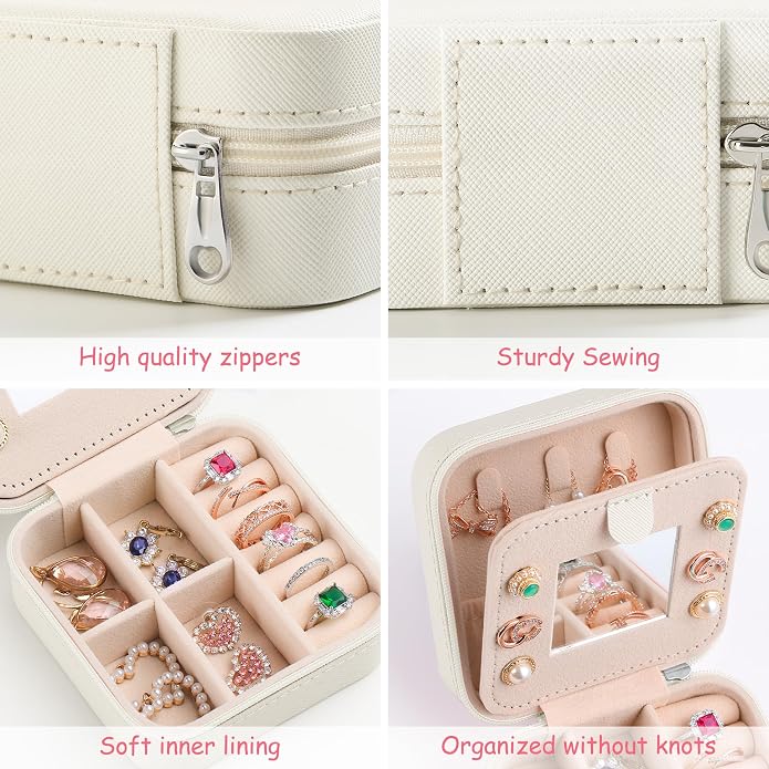 AYGXU Travel Jewelry Box for Women and Girls - Small Case With Initial A-Z - Teacher Gifts - Image 6