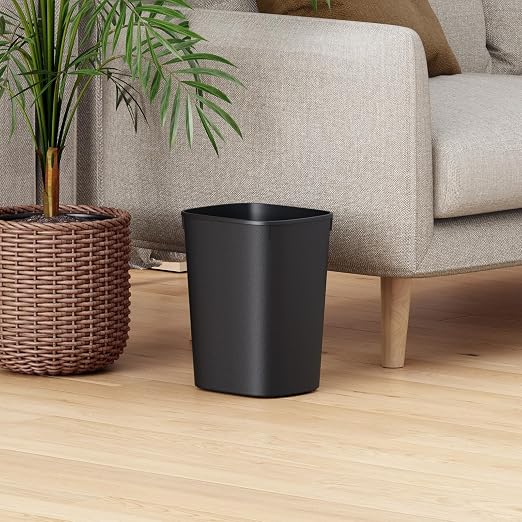 CEROELDA Small Bathroom Trash Can, 2.6 Gallon Slim Mini Garbage Can Small Trash Bin Plastic Waste Basket for Dorm Room, Bedroom, Office, Toilet (Black) - Image 6
