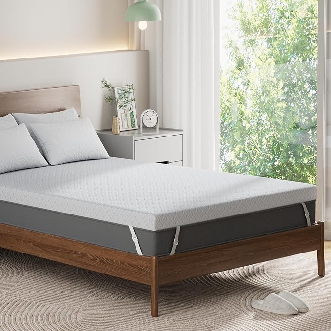PERLECARE Full XL Mattress Topper - 3 Inch Cooling Memory Foam Mattress Pad Made with CertiPUR-US® Certified Foam,Bed Topper with Bamboo Cover,Removable & Washable & Non-Slip,Oeko-Tex Certified