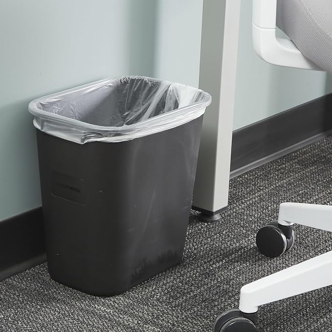 COASTWIDE Professional Indoor Trash Can Without Lid, Black Soft Molded Plastic, 3.5 Gallon - Image 4