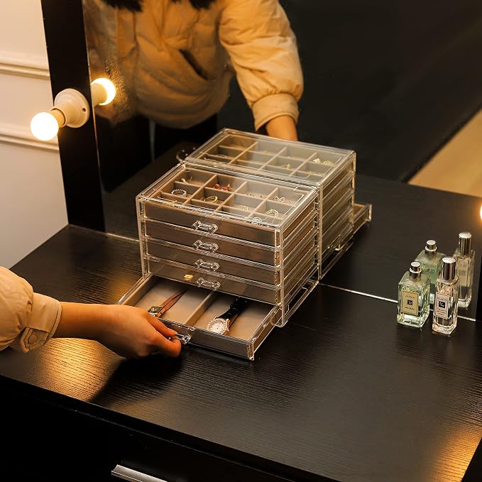 Cq acrylic Jewelry Organizer With 5 Drawers - Image 6
