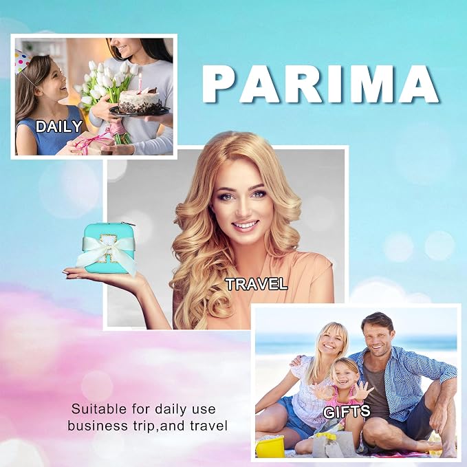 Parima Gifts for Women - Jewelry Case Jewelry Boxes for Mom Birthday Gift for Mother Travel Gift for Women Mothers Day Gift - Letter K, Blue - Image 8