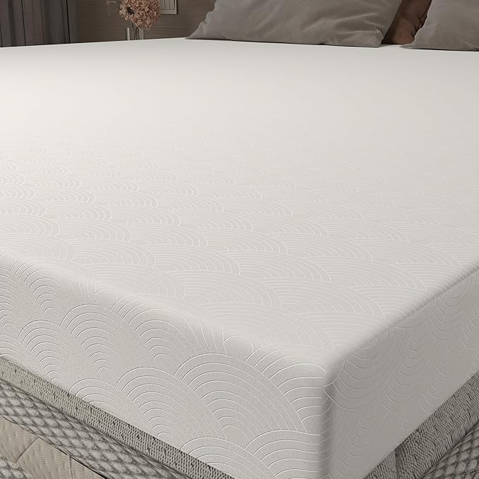 Zenzy 4" Full Bamboo Mattress Topper Cover, Oeko-TEX Certified, Ultra-Soft Zippered Topper Protector with Adjustable Straps, Washable (Cover Only)