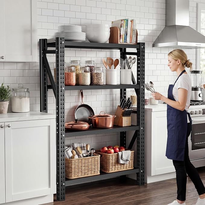 Heavy Duty Garage Shelving, 36" W x 16" D x 71" H, 3000 LBS Capacity, 4-Tier Adjustable Metal Storage Shelves, Reinforced Steel Storage Rack for Garage, Basement, Utility Room - Image 7