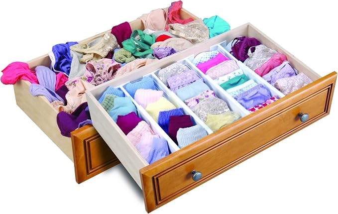 Dial Industries Adjustable Dresser Drawer Clothes Organizer Dividers, Set of 2, 4.5" Deep - Image 7