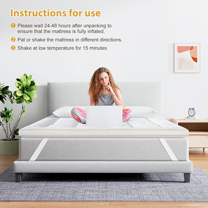 Maxzzz Full Mattress Topper, Extra Thick Mattress Pad Cover for Back Pain, Mattress Protector for 8-21 Inch Mattress, 1200GSM Down Alternative, 54 * 75 Inches.