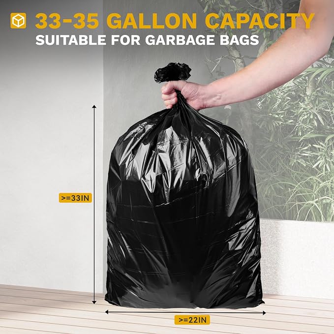 DWVO 38 Gallon Large Outdoor Trash Can, Waterproof Resin Hideaway Garbage Bin with Lid and Drip Tray, Outside Trash Bin for Porch, Backyard, Deck, Patio, Poolside, Easy to Clean, Black - Image 7