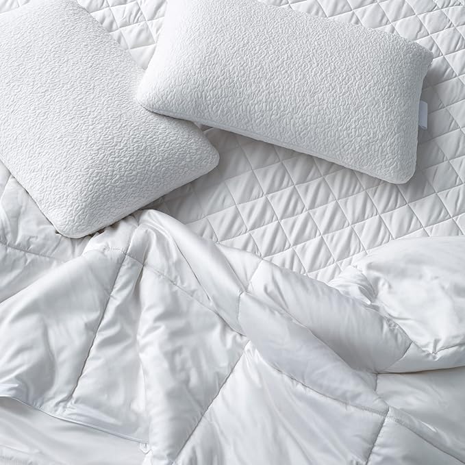 SIJO Temperature Regulating Mattress Pad, Best Cooling Mattress Pad Award Winner by Sleep Foundation, Water Proof Summer Mattress Cover Protector for Hot Sleepers (Full)