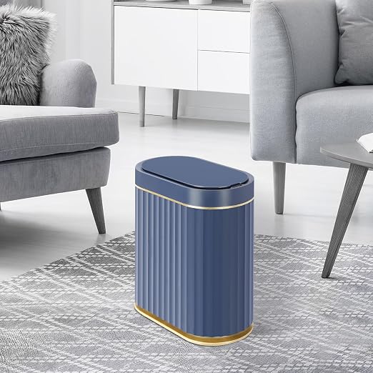 ELPHECO 2 Gallon Sensor Trash Can - 7.5L Waterproof Motion Sensor Trash Can, Automatic Bathroom Trash Bin, Slim Garbage Can, Bathroom, Office, Bedroom, Midnight Blue - Image 7