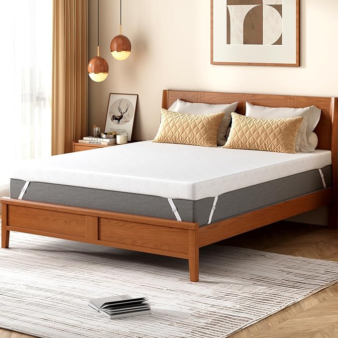 BedsPick Twin Mattress Topper, 3 Inch Gel Memory Foam Mattress Topper for Dorm & College Students - with Soft Cover, Pressure Relief, CertiPUR-US Certified