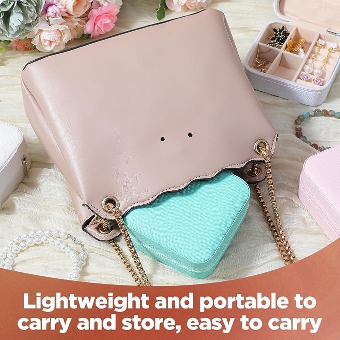 Mini Travel Jewelry Case, Portable Jewelry Organizer Box, Multi-Compartment Storage for Earrings, Necklaces, Rings, Gift for Women, Girls, 8 Pcs, 4 Colors - Image 7
