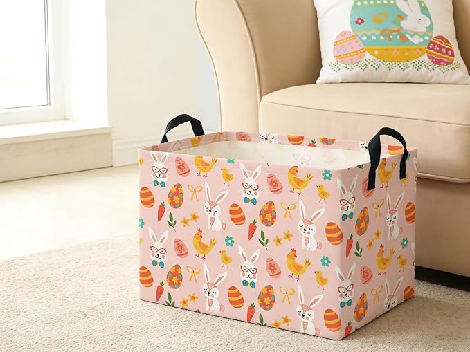 Rectangle Easter Baskets Kids Baskets Cute Storage Bin Organizer Box for Room Decor Gift Basket - Image 6