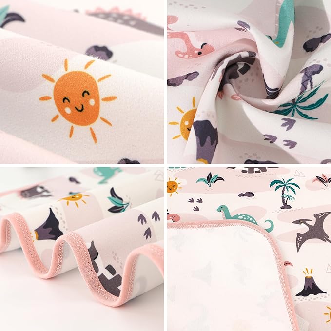 Pee Pads for Kids Waterproof Crib Pad - Reusable Potty Training Pads for Bed, Washable Toddler Mattress Pad Protector, Unisex for Toddlers Adults Elderly & Pets(Cartoon Dinosaur, 39 x 54 Inch)