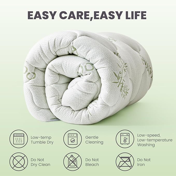 BDEUS Queen Mattress Topper Extra Thick 1000 GSM Down Alternative Fill Mattress Pad, Ultra Soft Cooling Mattress Protector Cover with 21" Deep Pocket for Back Pain Relief