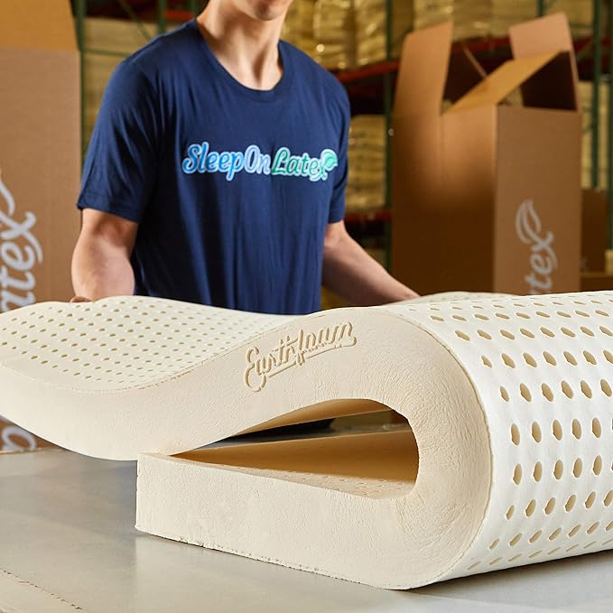 Pure Green Natural Latex Mattress Topper - Medium Firmness - 1 Inch - Full Size (GOLS Certified Organic)