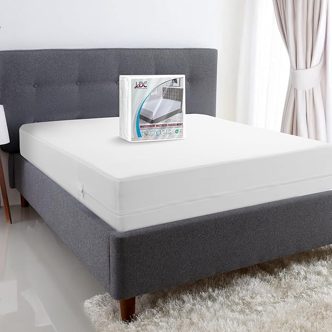 LUX Décor Cal King Zippered Mattress Encasement - Bed Bug Proof, 100% Waterproof Mattress Protector - 14 Inches Deep All Sided Cover, Noiseless - 72X84