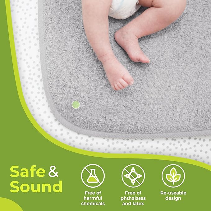 PeapodMats Bedwetting & Incontinence Waterproof Bed Mat - Reusable Underpad. Secure Placement & Breathable. Washable. Enviro Friendly 58"x60" (Lt Gray) Mattress Protector & Pee Pad for Kids & Adults