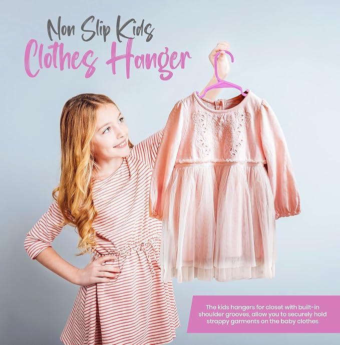 Utopia Home 60 Pack Kids Hangers - 11.5 Inch Plastic Baby Hangers for Closet - Childrens Hanger for Clothes & Infant Hanger for Closet - for Everyday Standard Use (Baby Pink) - Image 7