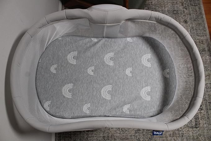 Baby Bassinet Mattress Topper, Waterproof Replacement Pad with Removable & Washable Mattress Covers (for Halo Bassinest Sleepers)