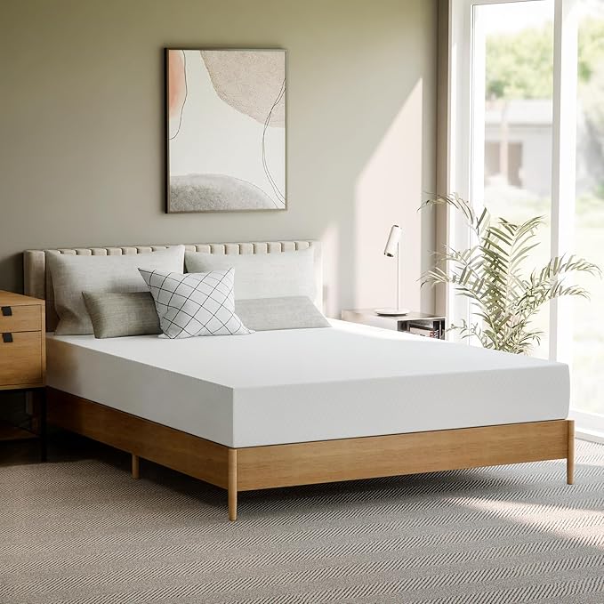 GAESTE 10 Inch Queen Cooling Gel Memory Foam Medium Firm Mattress Breathable Pressure Relief CertiPUR-US Certified Foam, Mattress-in-a-Box Comfort & Supportive No Fiberglass (Queen, 10 in)