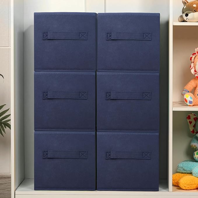 EBIGIC Collapsible Storage Cubes,Cube Storage Organizer 10.5 * 10.5 * 11inch,For home and office Collapsible Closet Shelf Organizers, Drawer Organizers(Blue) - Image 7