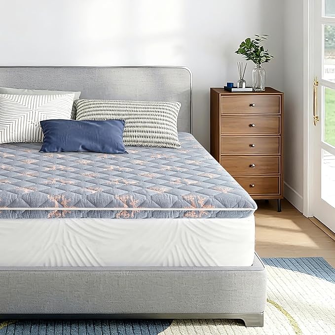 Premium Foam King Mattress Topper -Thick 9-Layer Modern Comfort Topper, 60-mil Foam-Back Pain Relief & Comfort Support, Breathable & Hypoallergenic