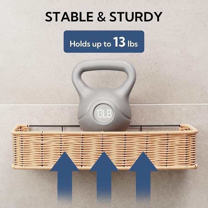GRANNY SAYS Shower Caddy Hanging, 2 Pack Bathroom Shelves for Shower, Waterproof Shower Shelf for Inside Shower, Shower Shelves for Organization and Storage, Wicker Shower Rack for Home Decor, Natural - Image 9
