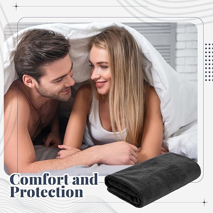 1 Pcs Couples Waterproof Mat 80 x 80 in Lover Reusable Stainproof Blanket Quiet Easy Use Mattress Protector for Adult Multi Functional Bed Sheet Couple Messy Play Pleasure Comfort (Black)